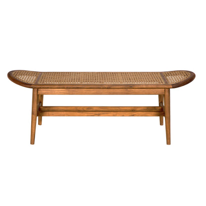 Noir Wayland Bench, Teak in Clear Coat Flat AE-335T