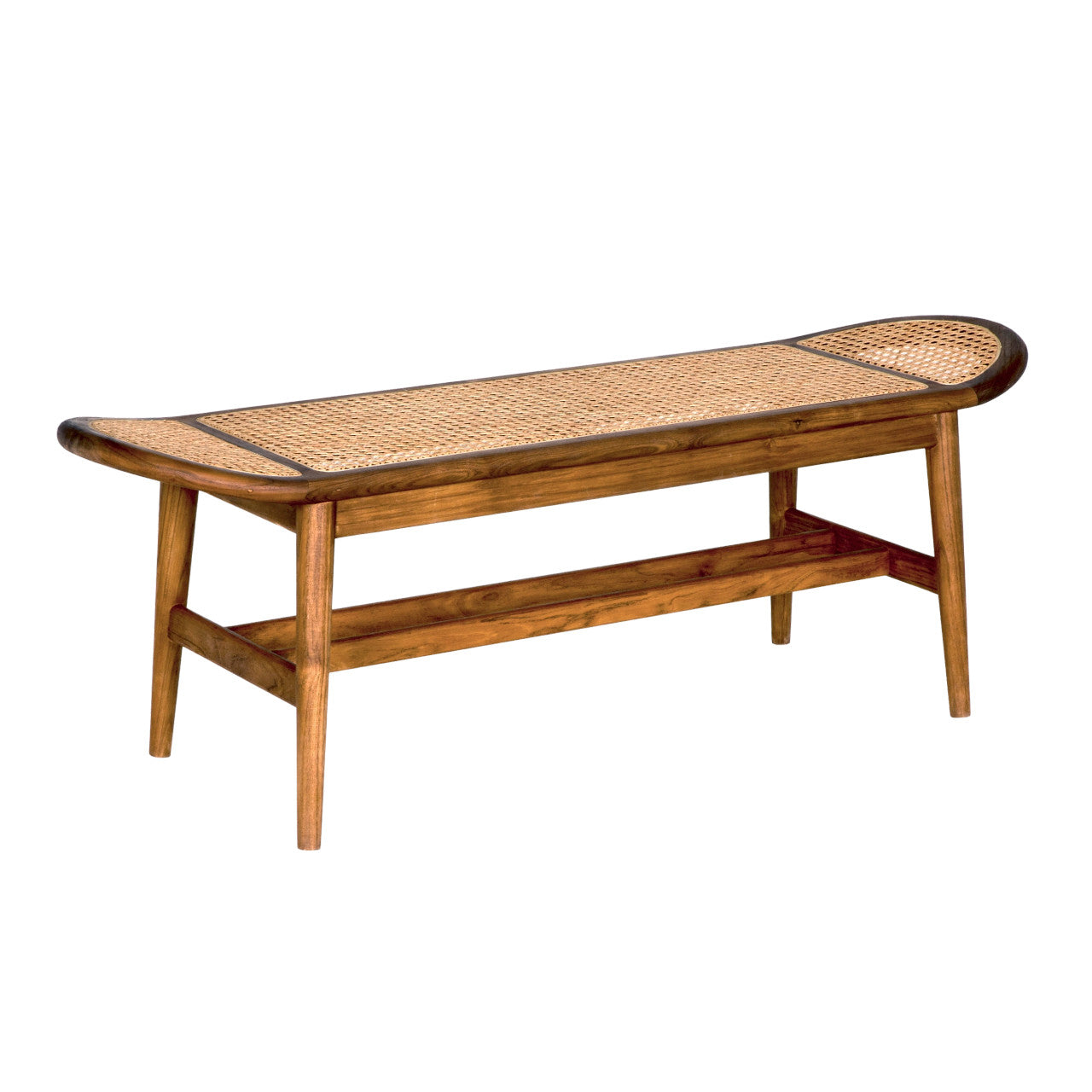 Noir Wayland Bench, Teak in Clear Coat Flat AE-335T