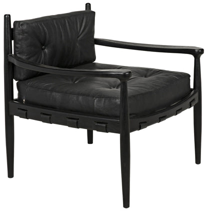 Noir Fogel Lounge Chair in Charcoal Black AE-42CHB