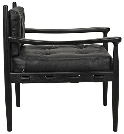 Noir Fogel Lounge Chair in Charcoal Black AE-42CHB