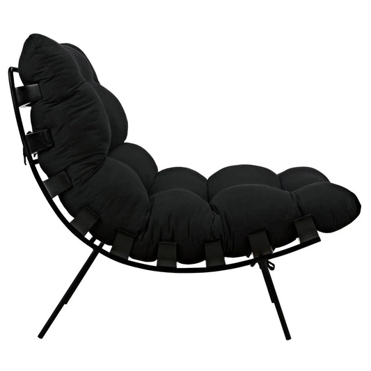 Noir Hanzo Chair with Steel Legs in Charcoal Black AE-85CHB