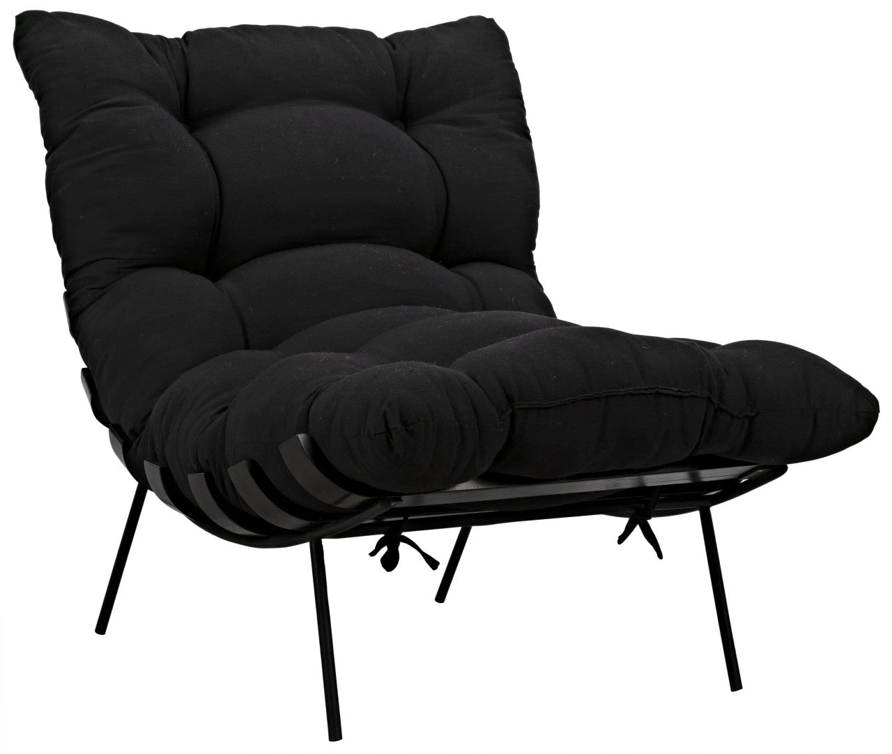 Noir Hanzo Chair with Steel Legs in Charcoal Black AE-85CHB