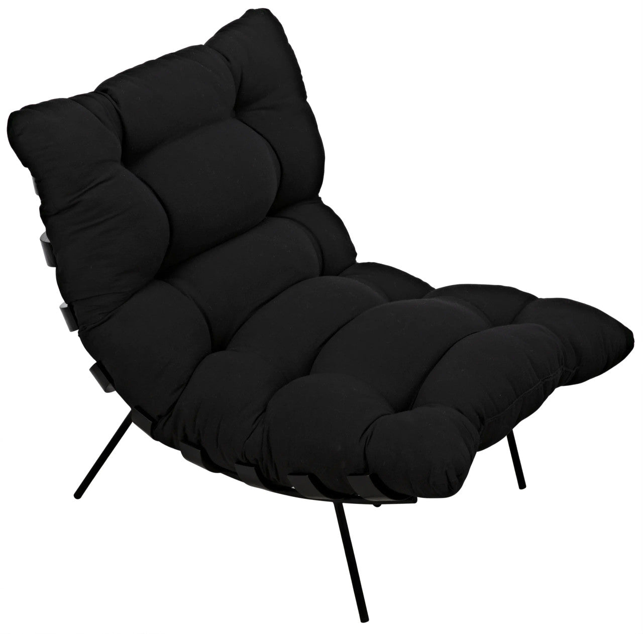 Noir Hanzo Chair with Steel Legs in Charcoal Black AE-85CHB