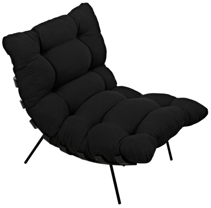 Noir Hanzo Chair with Steel Legs in Charcoal Black AE-85CHB