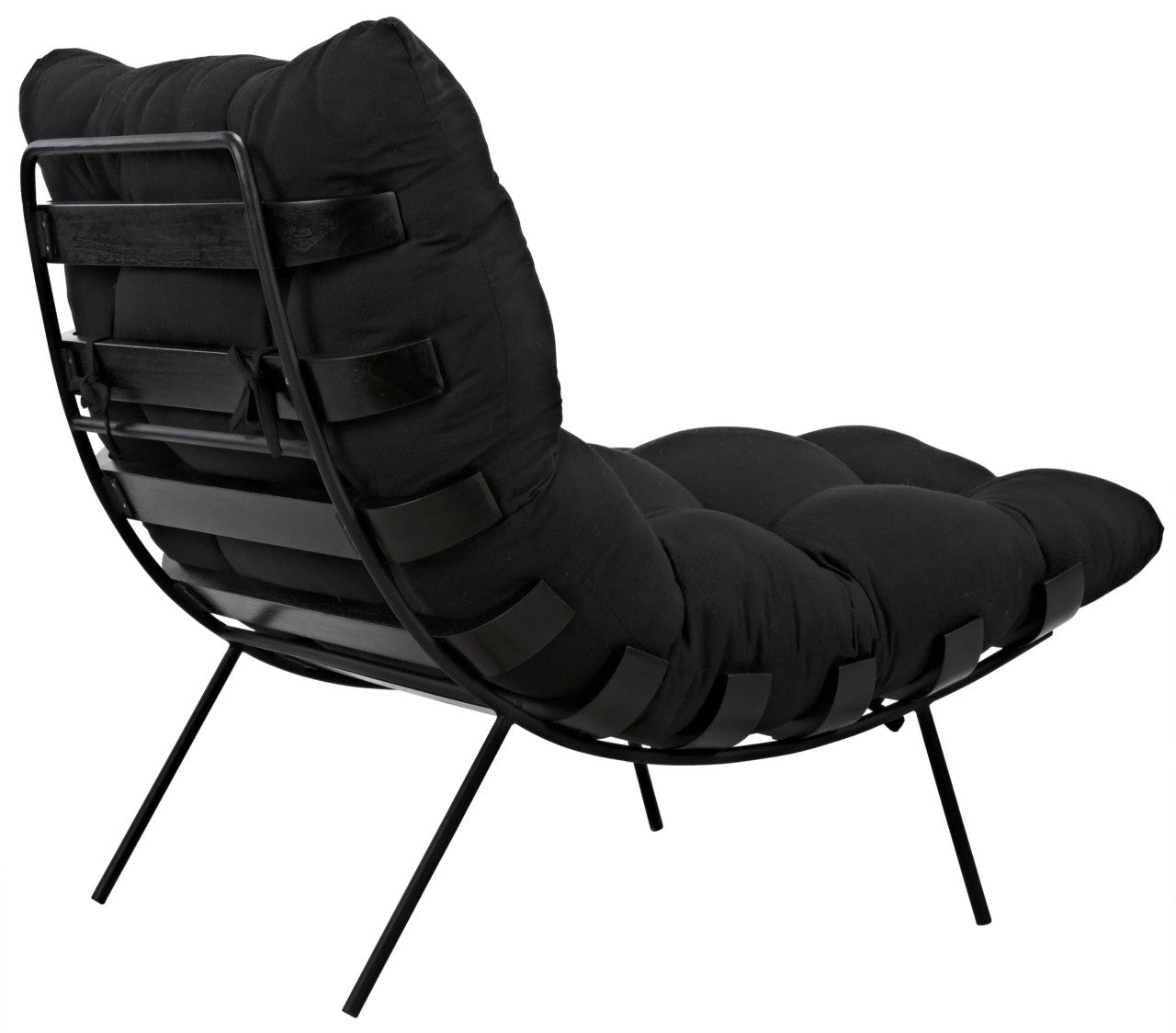 Noir Hanzo Chair with Steel Legs in Charcoal Black AE-85CHB