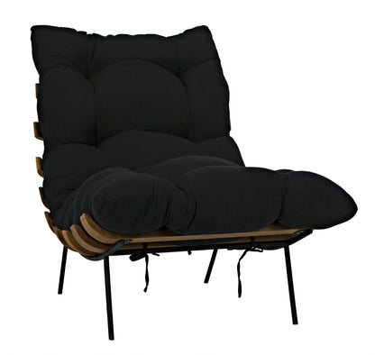 Noir Hanzo Chair with Steel Legs in Clear Coat Satin AE-85T