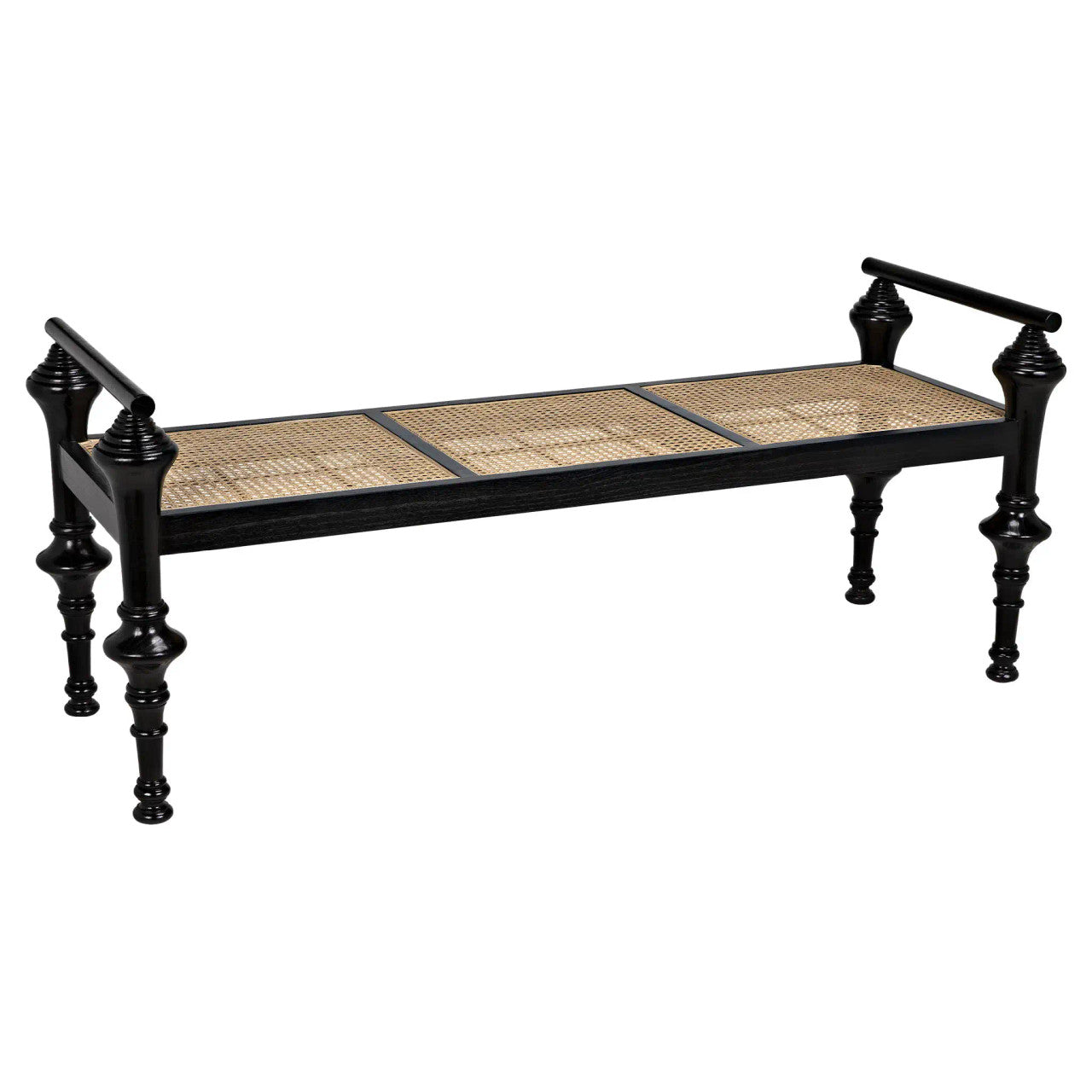 Noir Indochine Bench in Charcoal Black AE-93CHB