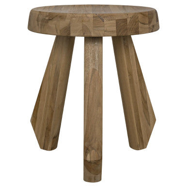 Noir Priam Teak Stool in Clear Coat Semi-Gloss AF-33