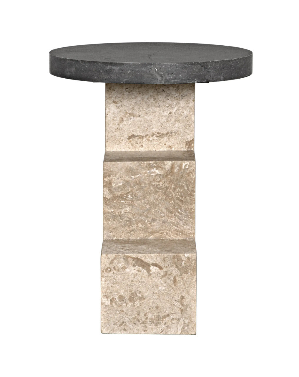 Noir Barnes Side Table in Black and White Marble AM-313