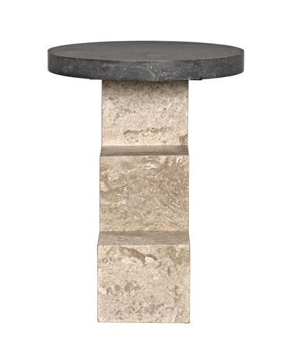 Noir Barnes Side Table in Black and White Marble AM-313