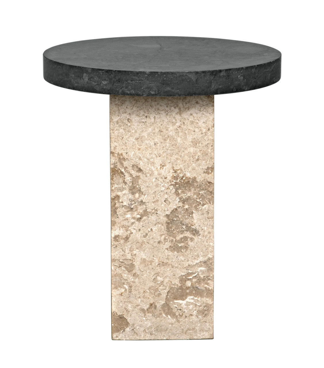 Noir Barnes Side Table in Black and White Marble AM-313