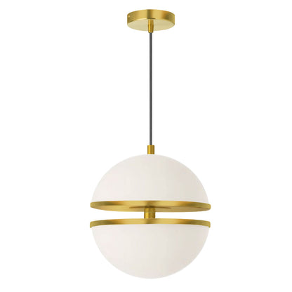 Dainolite 30W Pendant, Aged Brass w/ White Glass AMC-1330LEDP-AGB