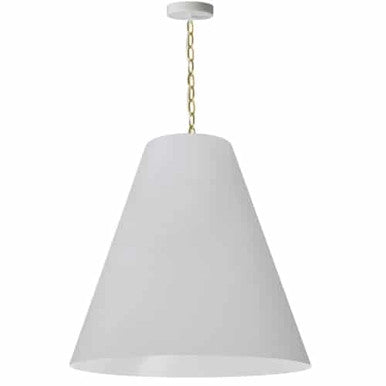 Dainolite 1 Light Large Anaya Aged Brass Pendant w/ White Shade ANA-L-AGB-790