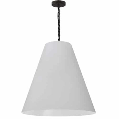 Dainolite 1 Light Large Anaya Matte Black Pendant w/ White Shade ANA-L-MB-790