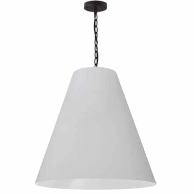 Dainolite 1 Light Large Anaya Matte Black Pendant w/ White Shade ANA-L-MB-790