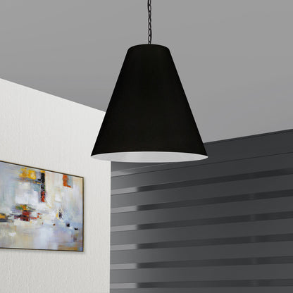 Dainolite 1 Light Large Anaya Matte Black Pendant w/ Black Shade ANA-L-MB-797