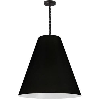 Dainolite 1 Light Large Anaya Matte Black Pendant w/ Black Shade ANA-L-MB-797