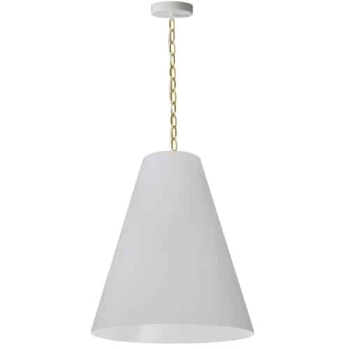 Dainolite 1 Light Medium Anaya Aged Brass Pendant w/ White Shade ANA-M-AGB-790