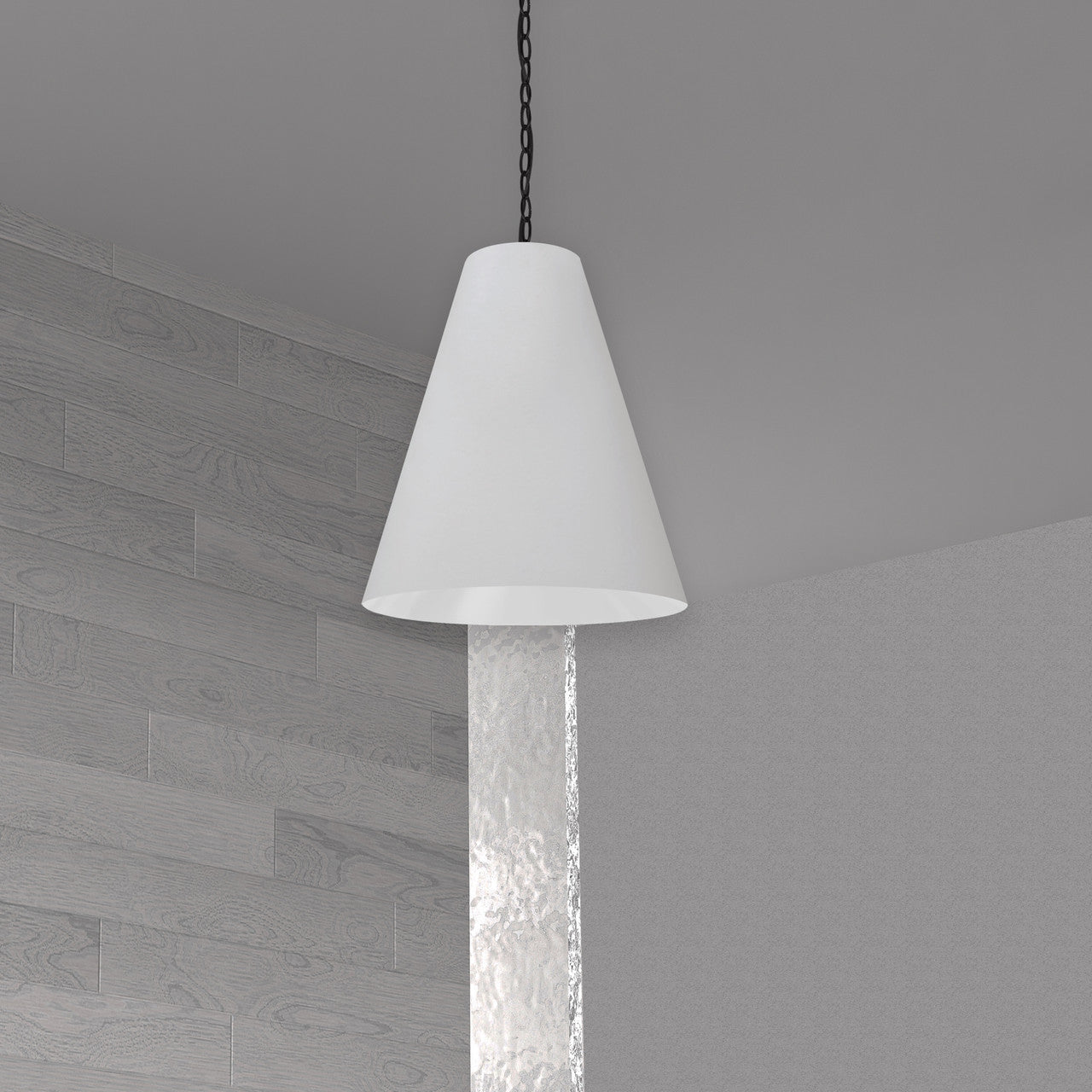 Dainolite 1 Light Medium Anaya Matte Black Pendant w/ White Shade ANA-M-MB-790