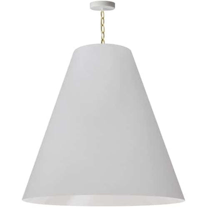 Dainolite 1 Light X-Large Anaya Aged Brass Pendant w/ White Shade ANA-XL-AGB-790