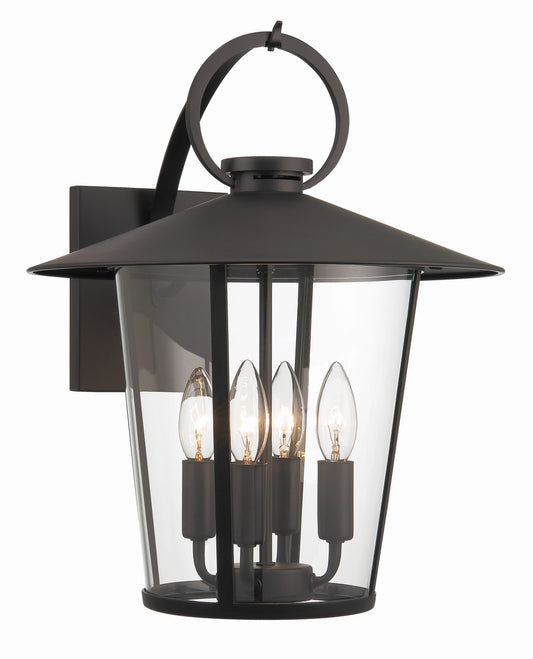 Crystorama Andover 4 Light Matte Black Outdoor Wall Mount AND-9202-CL-MK