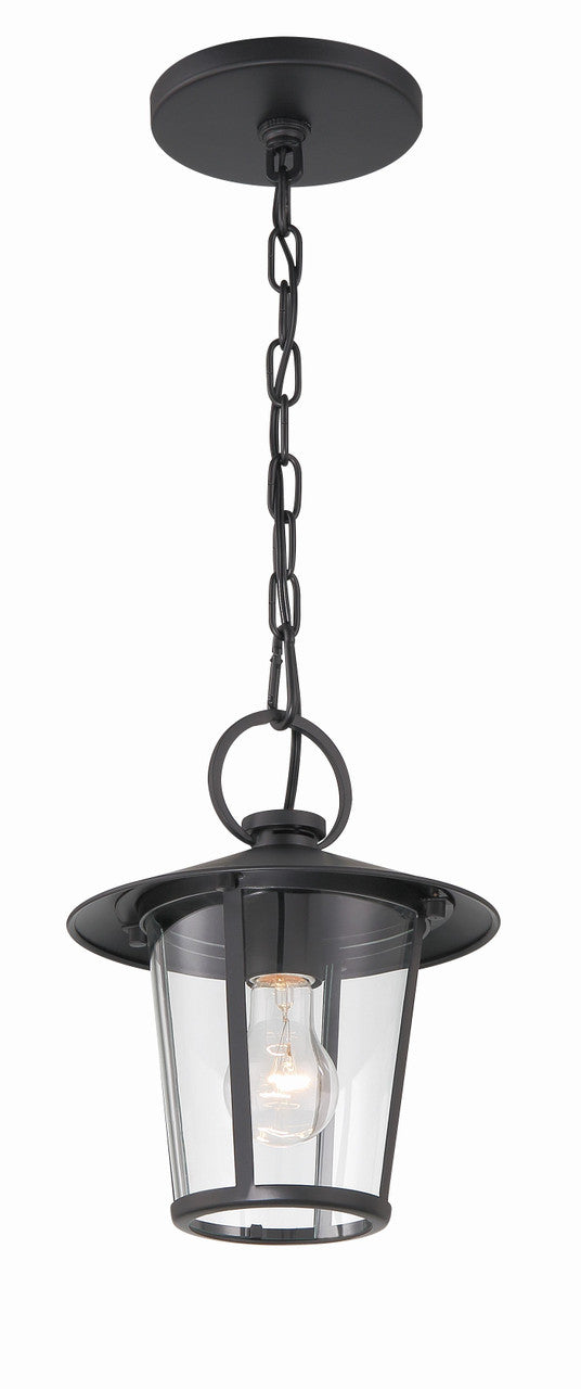 Crystorama Andover 1 Light Matte Black Outdoor Chandelier AND-9203-CL-MK