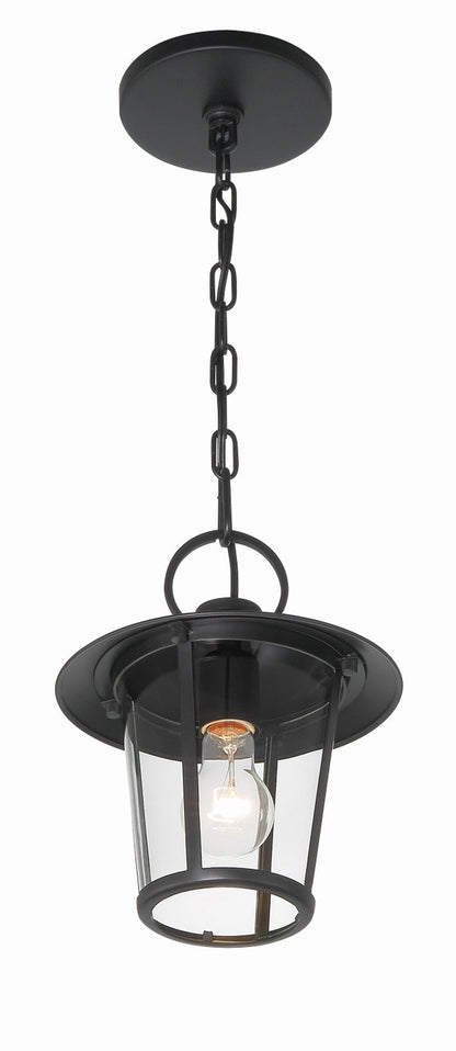 Crystorama Andover 1 Light Matte Black Outdoor Chandelier AND-9203-CL-MK