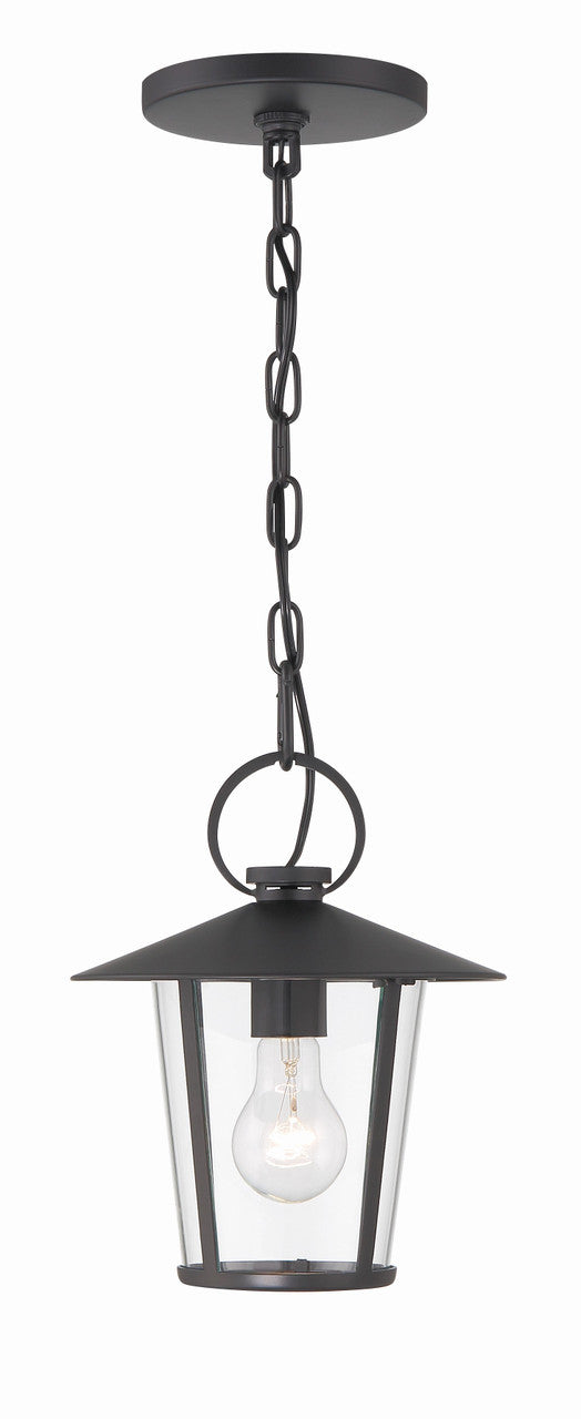 Crystorama Andover 1 Light Matte Black Outdoor Chandelier AND-9203-CL-MK