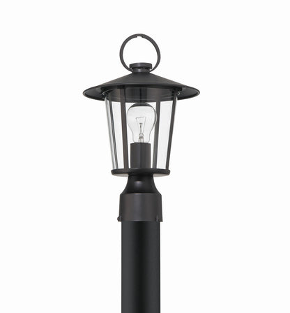 Crystorama Andover 1 Light Matte Black Outdoor Lantern Post AND-9207-CL-MK