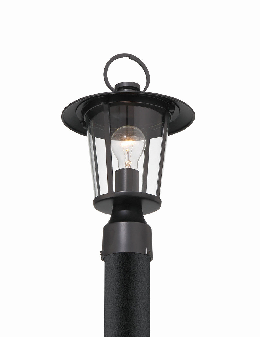 Crystorama Andover 1 Light Matte Black Outdoor Lantern Post AND-9207-CL-MK