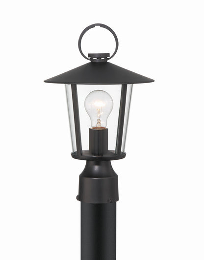 Crystorama Andover 1 Light Matte Black Outdoor Lantern Post AND-9207-CL-MK