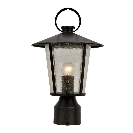 Crystorama Andover 1 Light Matte Black Outdoor Lantern Post AND-9207-SD-MK