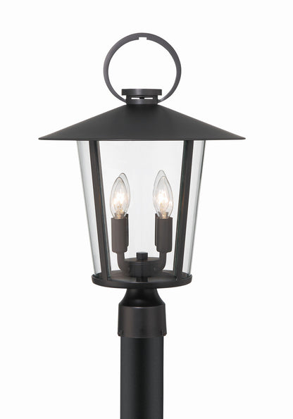 Crystorama Andover 4 Light Matte Black Outdoor Lantern Post AND-9209-CL-MK