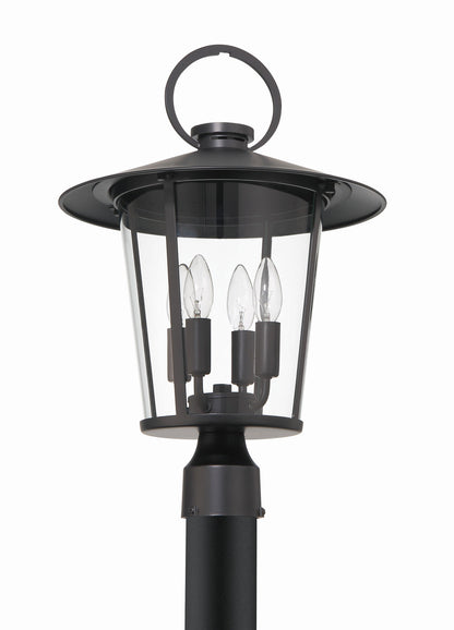 Crystorama Andover 4 Light Matte Black Outdoor Lantern Post AND-9209-CL-MK