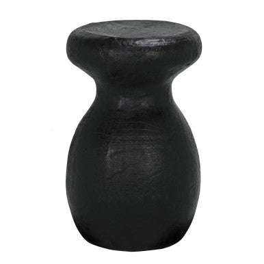 Noir Samson Stool/Side Table in Black Burnt Fiber Cement AR-306BBF