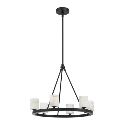 Crystorama Aragon 6 Light Matte Black Chandelier ARA-10264-MK-ST