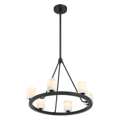 Crystorama Aragon 6 Light Matte Black Chandelier ARA-10264-MK-ST