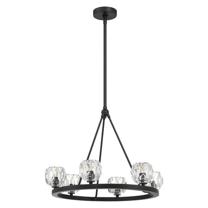 Crystorama Aragon 6 Light Matte Black Chandelier ARA-10264-MK