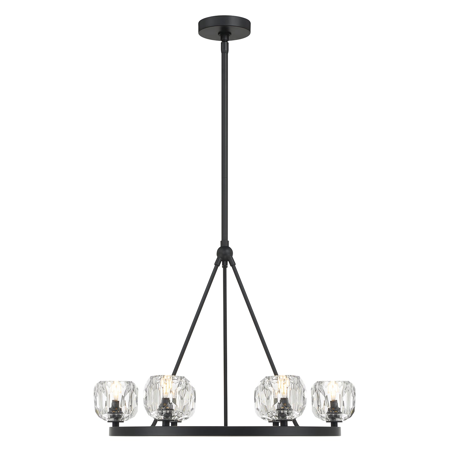 Crystorama Aragon 6 Light Matte Black Chandelier ARA-10264-MK