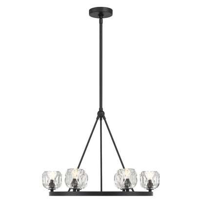 Crystorama Aragon 6 Light Matte Black Chandelier ARA-10264-MK