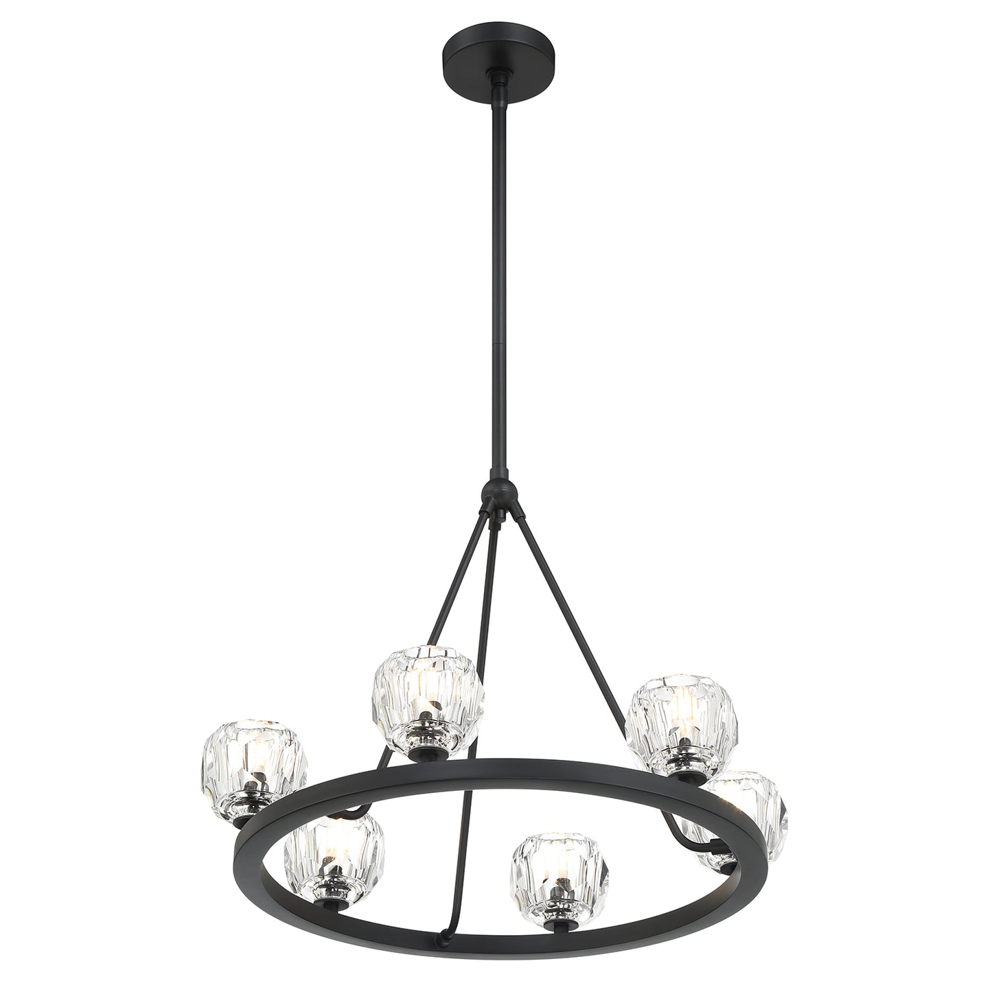 Crystorama Aragon 6 Light Matte Black Chandelier ARA-10264-MK