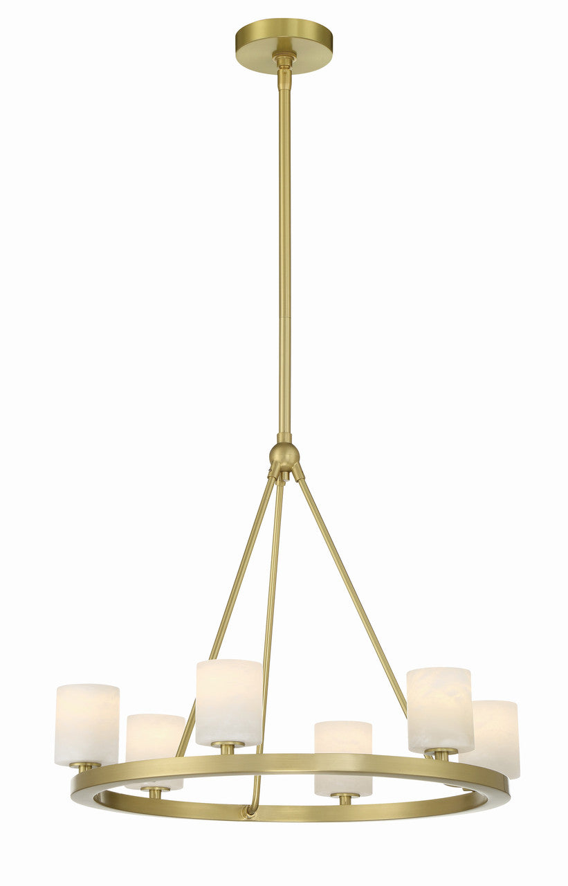 Crystorama Aragon 6 Light Soft Brass Chandelier ARA-10264-SB-ST