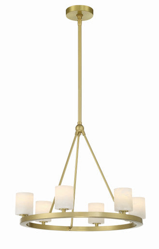 Crystorama Aragon 6 Light Soft Brass Chandelier ARA-10264-SB-ST