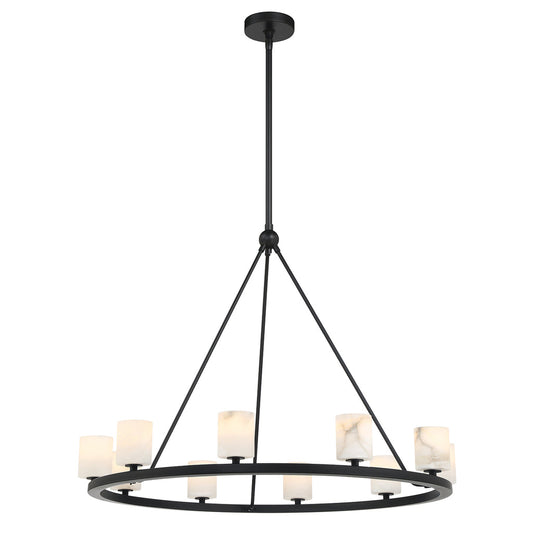 Crystorama Aragon 10 Light Matte Black Chandelier ARA-10265-MK-ST