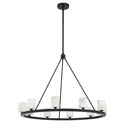 Crystorama Aragon 10 Light Matte Black Chandelier ARA-10265-MK-ST