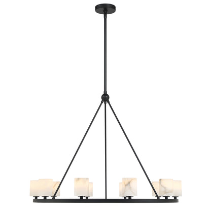 Crystorama Aragon 10 Light Matte Black Chandelier ARA-10265-MK-ST