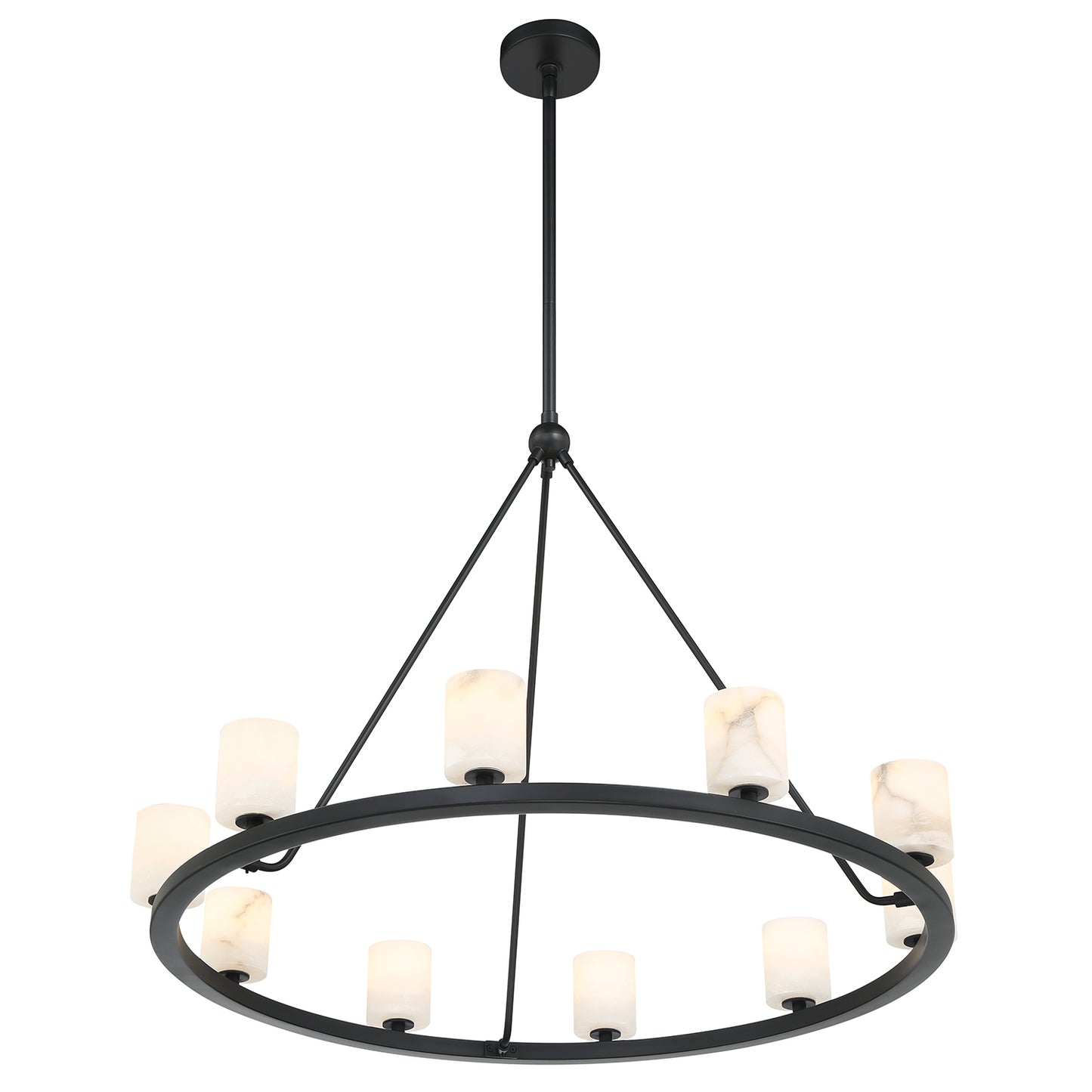 Crystorama Aragon 10 Light Matte Black Chandelier ARA-10265-MK-ST