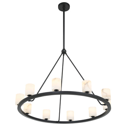 Crystorama Aragon 10 Light Matte Black Chandelier ARA-10265-MK-ST