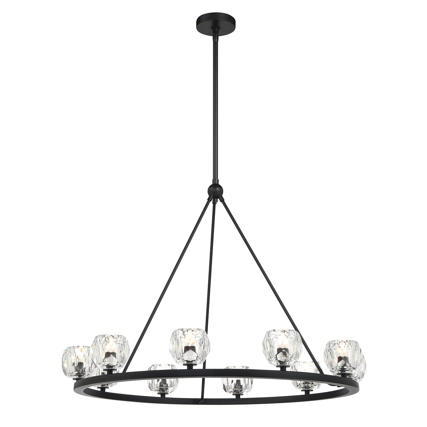 Crystorama Aragon 10 Light Matte Black Chandelier ARA-10265-MK