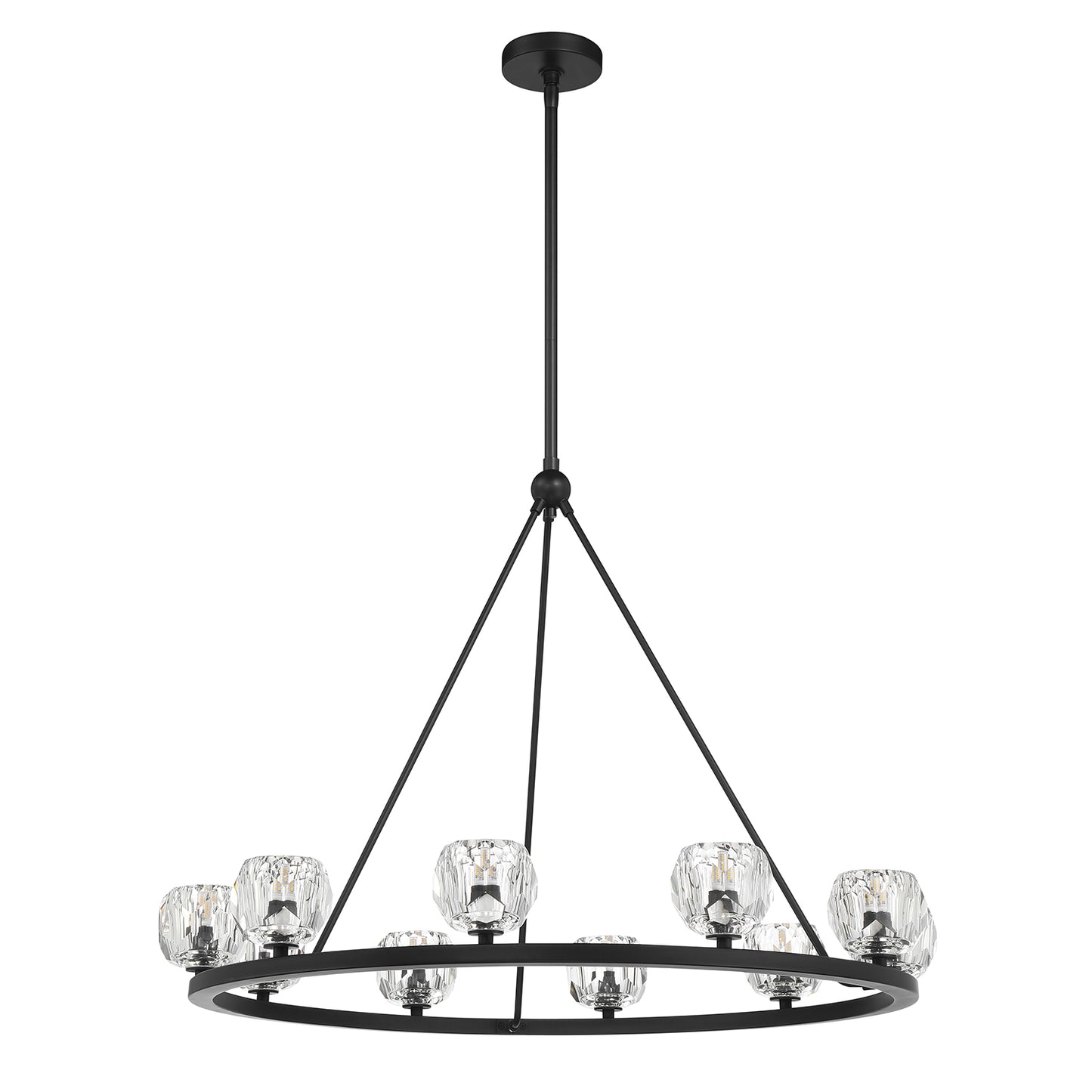 Crystorama Aragon 10 Light Matte Black Chandelier ARA-10265-MK